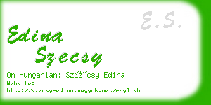 edina szecsy business card